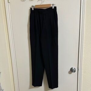 St. John Basics Black Knit Pleated Trousers
